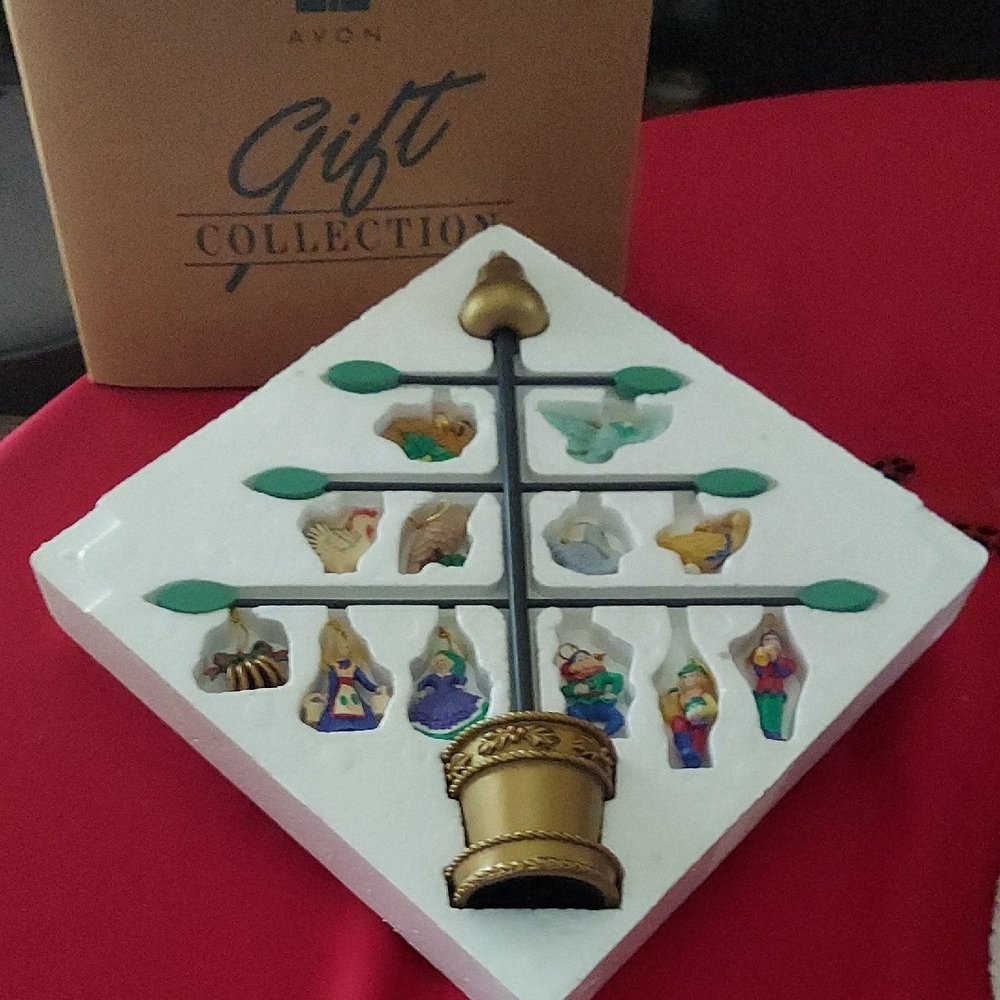 Avon Festive Ornament Collection with Gold Accents